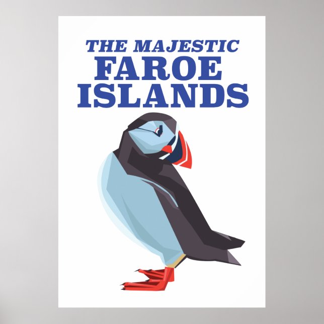 Poster Pássaro Puffin das Ilhas Faroé (Frente)