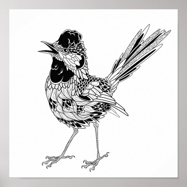 Póster Pássaro - Tatuagem 2 (Frente)