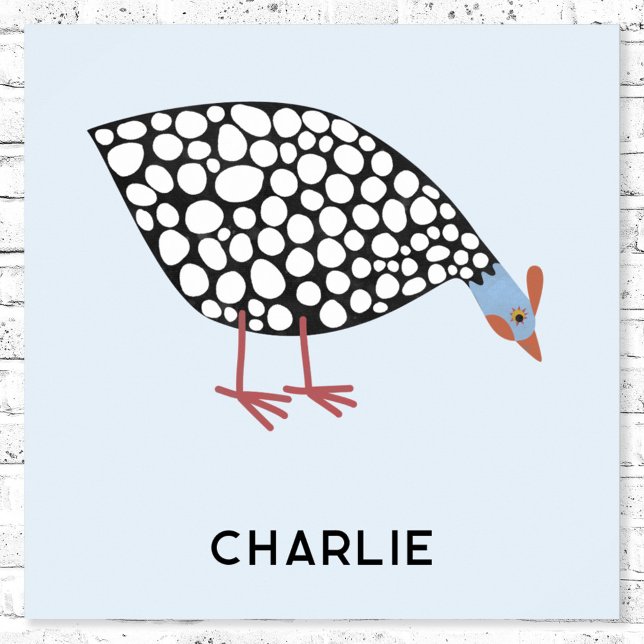 Poster Pássaro-voador-guineense Personalizado (Guinea Fowl personalized name fun poster)