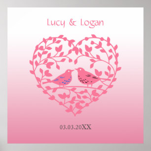 Poster Pássaros apaixonados