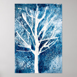 Poster Pássaros brancos de inverno Natal