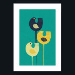 Póster Pássaros Cansados - meio século moderno/minimalist<br><div class="desc">Arte popular escandinava,  moderna e minimalista,  impressionante meio século.</div>