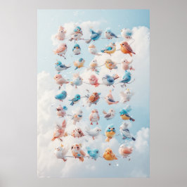 Poster Pássaros da Mesma Espécie