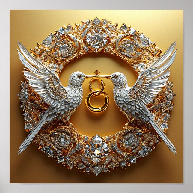 Poster Pássaros de Casamento (Frente)