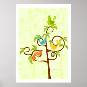 Póster Pássaros de uma árvore