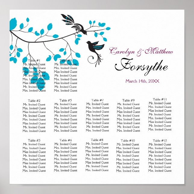 Póster Pássaros do Amor Azul (Frente)