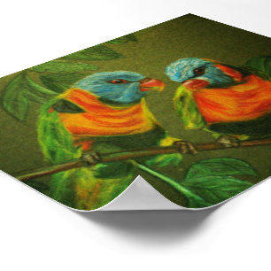 Póster Pássaros tropicais