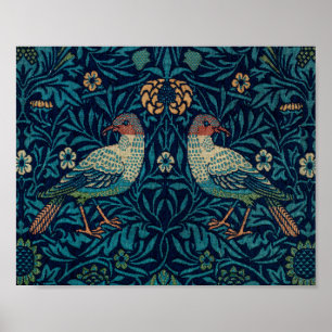 Poster Pássaros William Morris. Padrão de colheita do ani