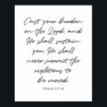 Poster Passe seu fardo no Senhor...<br><div class="desc">Passe seu fardo sobre o Senhor e ele vai sustentá-lo... </div>