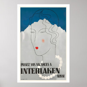 Poster Passe suas férias em Interlaken Suíça