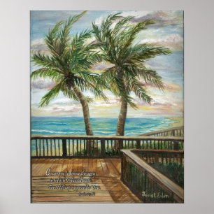 Póster Passeio à beira mar com os dois 134:8 b dos salmo