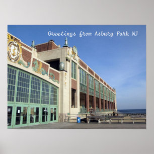 Póster Passeio à beira mar do parque NJ de Asbury -