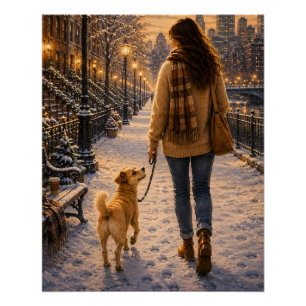 Póster Passeio Aconchegante numa Noite de Inverno com Min
