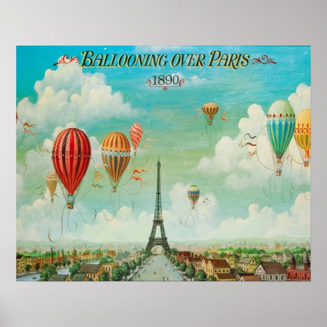Poster Passeio de Balão Sobre Paris (Frente)
