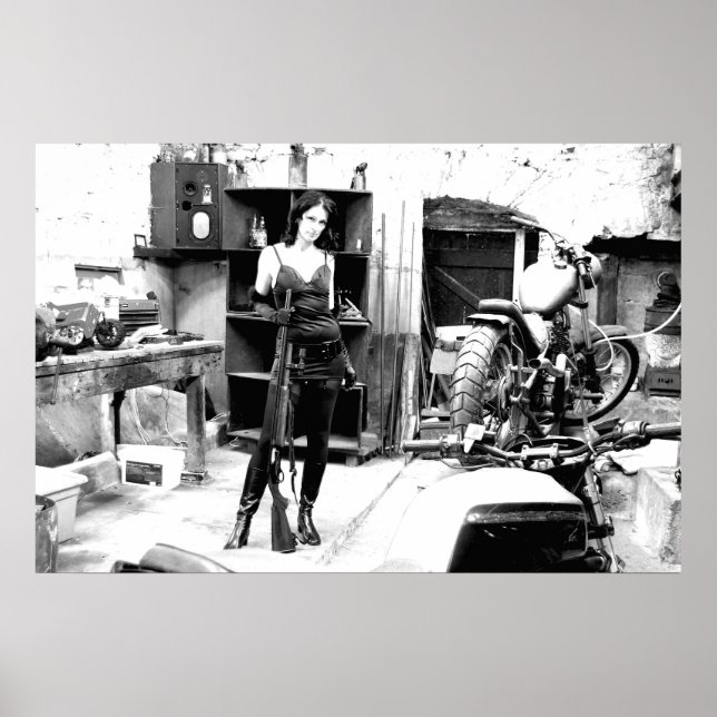 Poster Passeio de bicicleta com rifle e Jack (Frente)