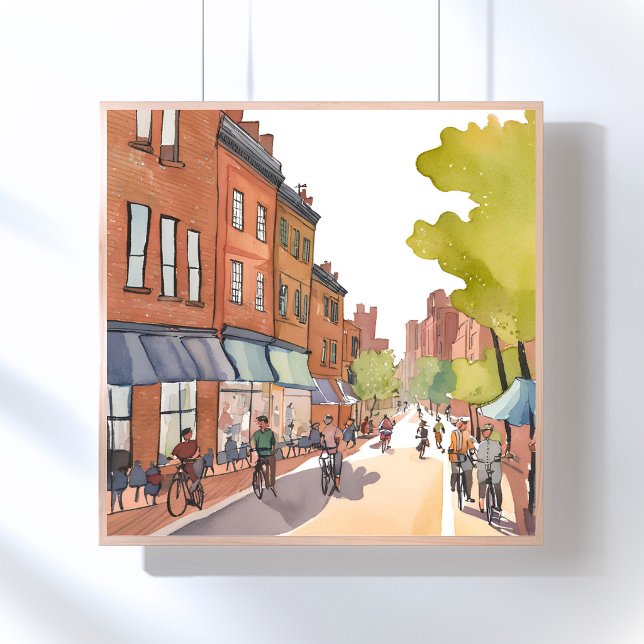 Poster Passeio de Bicicleta em Boston | North End Waterco (Criador carregado)