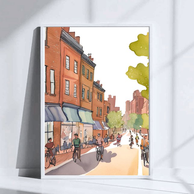 Poster Passeio de Bicicleta em Boston | North End Waterco (Criador carregado)