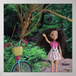 Poster Passeio de bicicleta para dentro da floresta