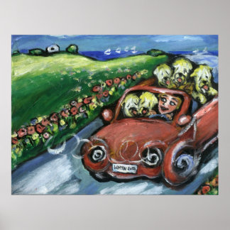 Poster Passeio de carro cantor de rodas