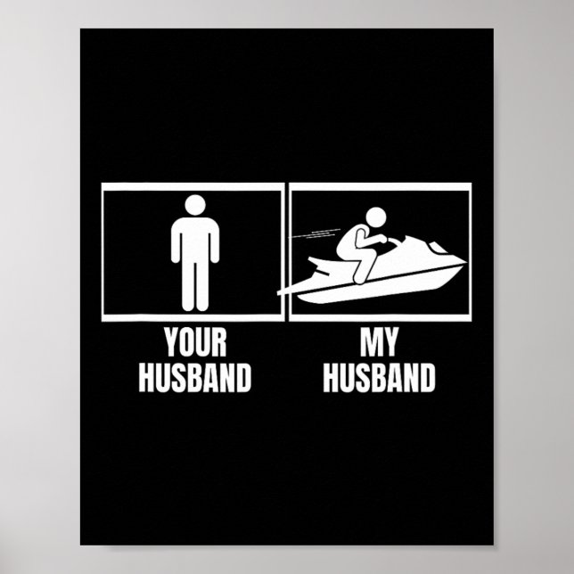 Poster Passeio de Jet Ski com Seu Marido Minha Esposa Mar (Frente)