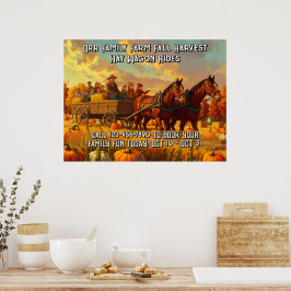 Poster Passeio de Vagão Puxado por Cavalo na Colheita de 