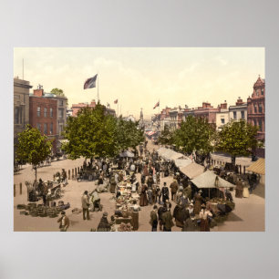 Póster Passeio - dia de mercado, Taunton, Somerset,