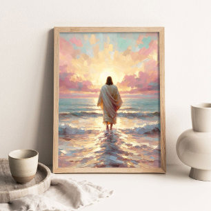 Poster Passeio do Pôr do Sol, Arte Cristã Digital, Jesus