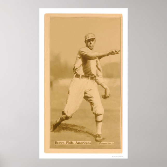 Póster Passeio Marrom - Baseball de 1914 (Frente)