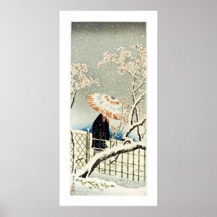 Póster Passeio na neve Ukiyo-e