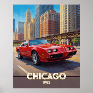Poster Passeio Urbano de Chicago 1982 Illinois
