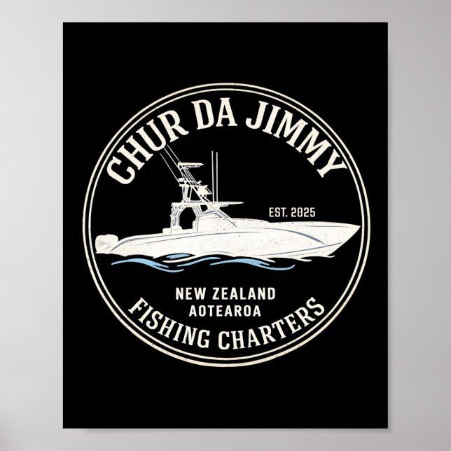 Poster Passeios de Pesca CHUR DA JIMMY Vintage  (Frente)
