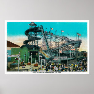 Póster Passeios do divertimento no Pike, Long Beach