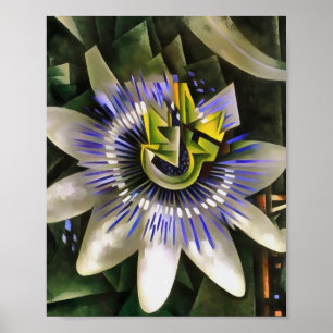 Poster Passiflora Passeio Flor No Estilo Geométrico De Ar