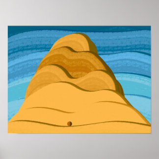Poster Passo de Fé Montanha Dourada Abstrata