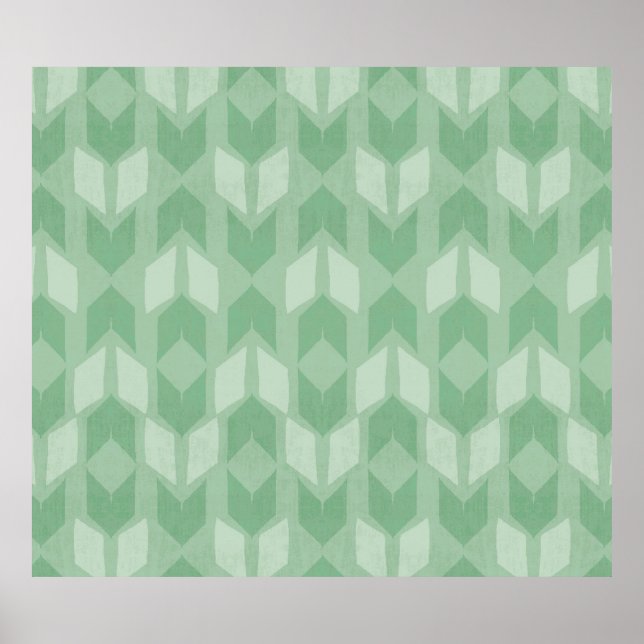 Póster Passo Geo Externo | Padrão de seta verde (Frente)