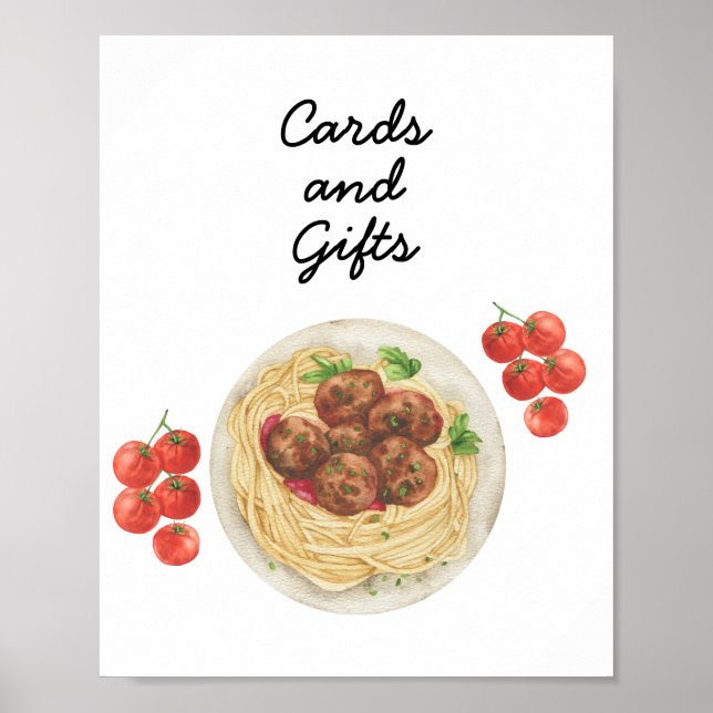 Poster Pasta Baby shower Cards & Gifts (Frente)