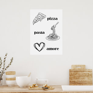 Poster Pasta de pizza e Amore