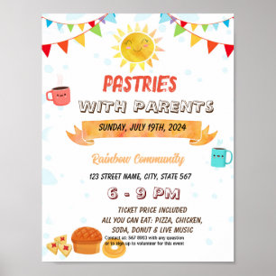 Poster Pastas editáveis com folheto de eventos pai