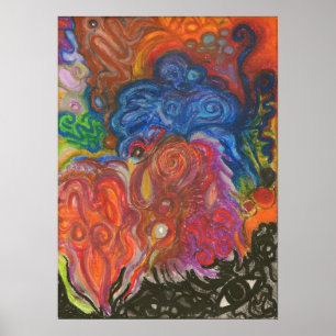Póster Pastel abstrato do óleo
