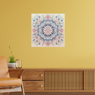 Poster Pastel Arabesque Mandala Art