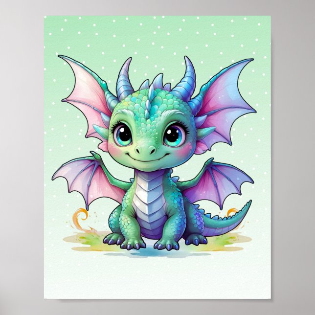 Poster Pastel Baby Dragon Print (Frente)