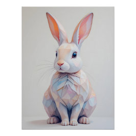 Póster Pastel Baixo Poly Bunny