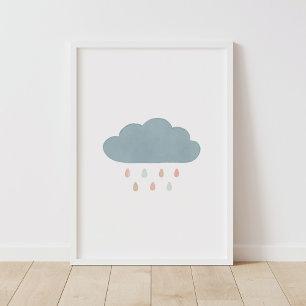 Poster Pastel Cloud Girl Decor