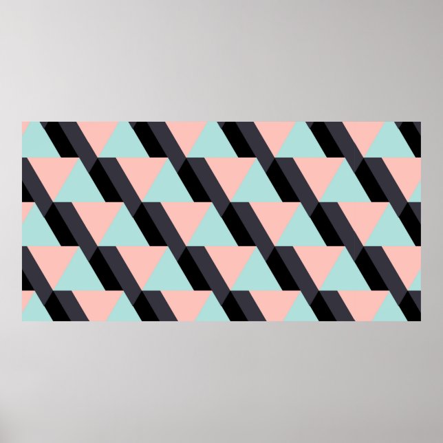 Poster Pastel colorido padrão geométrico (Frente)