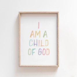 Poster Pastel de Aquarelas Eu sou uma criança de Deus imp