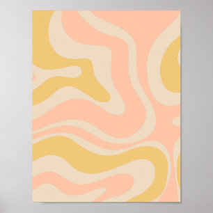 Poster Pastel de padrão de Abstrato de espiral líquida re