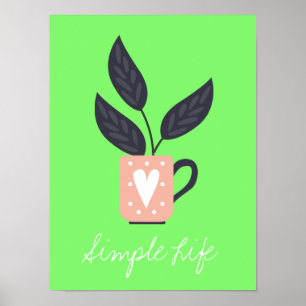 Poster Pastel de plantas modernas simples