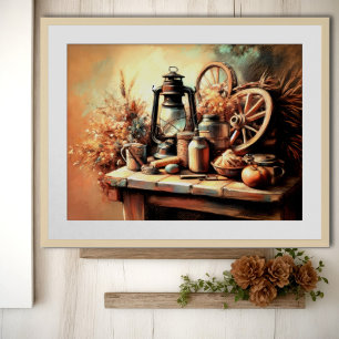 Poster Pastel Desenhando Vintage Farmhouse