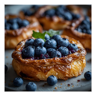 Póster Pastel Dinamarquês de Mirtilo