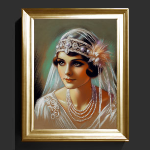 Poster Pastel Drawing Noiva de 1920